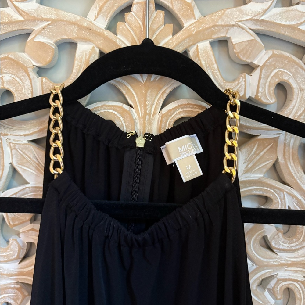 MICHAEL Michael Kors Black Dress with Gold Chain Detail